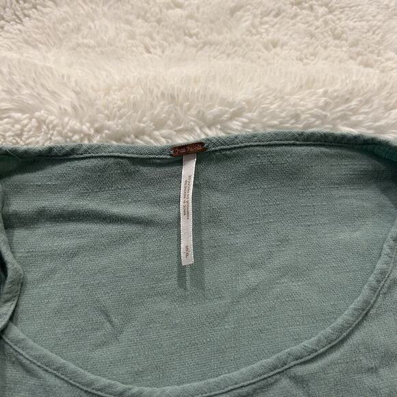 Free People Women’s Light Blue Cold‎ Shoulder Tunic Dress Size Small Boho - Picture 4 of 8